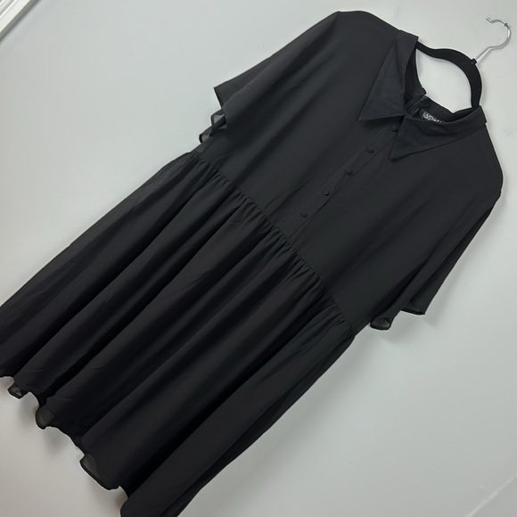 NWT WIDOW BLACK DRESS sheer tie back size 3X - Picture 2 of 12